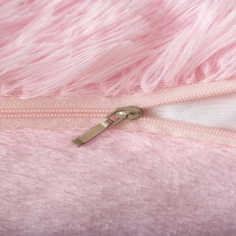 Fluffy Pink Throw Pillow Covers